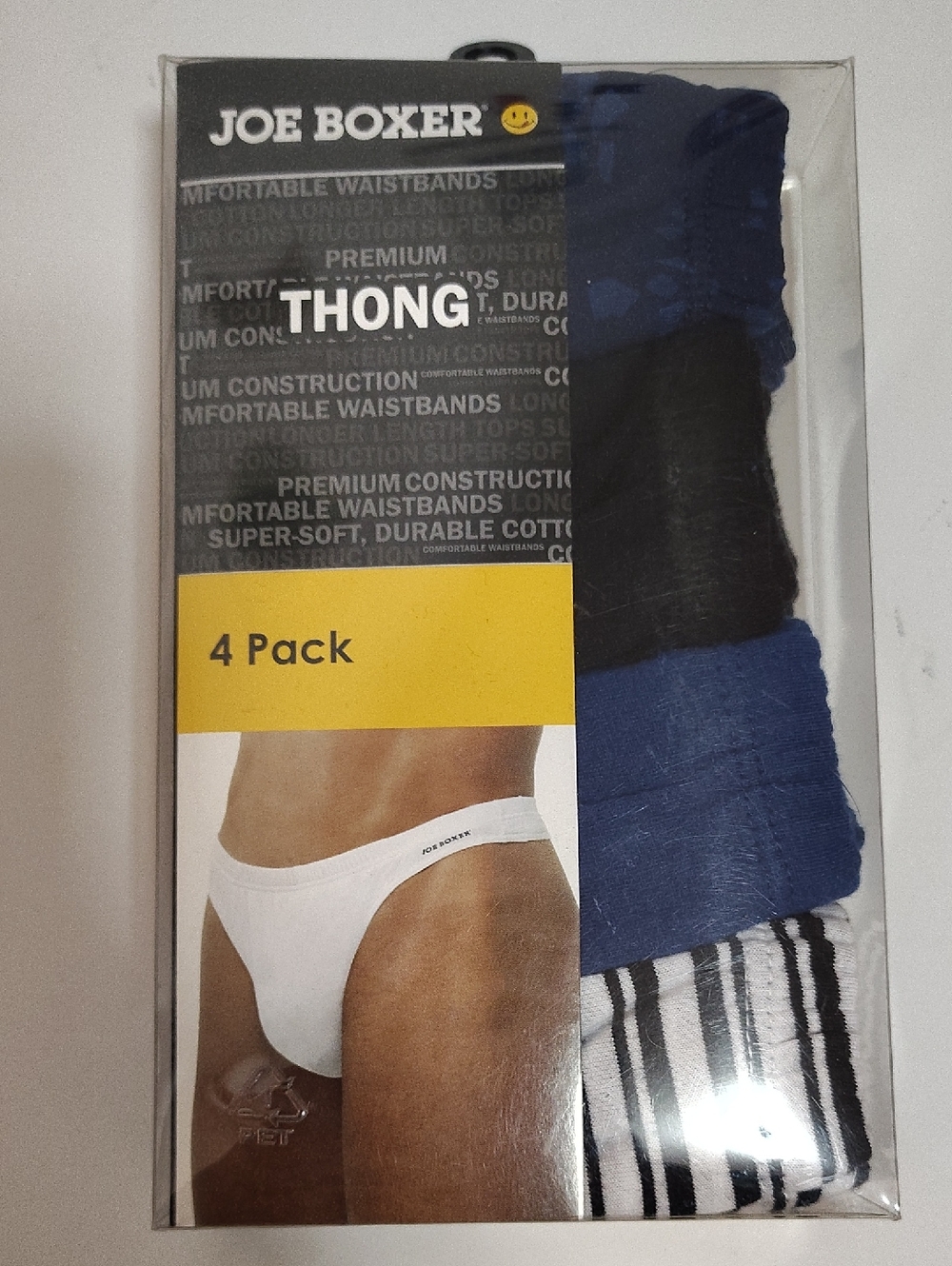 VTG Joe Boxer Thong Men's Underwear - 4-Pack - M 32-34